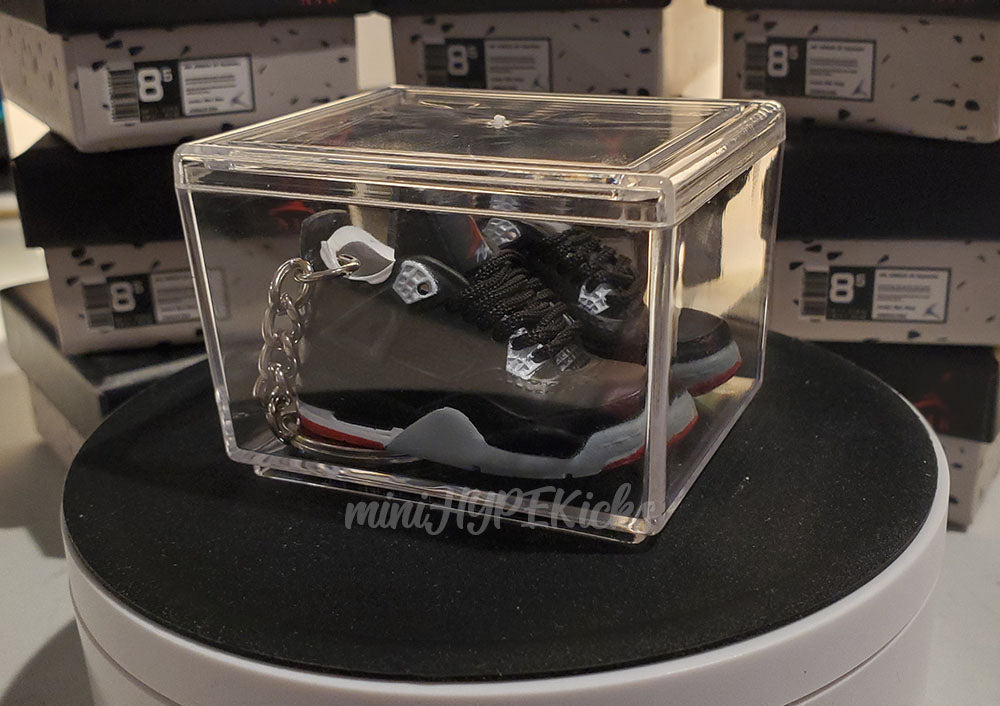 Mini 3D AJ4 Black Cement Sneaker Keychain