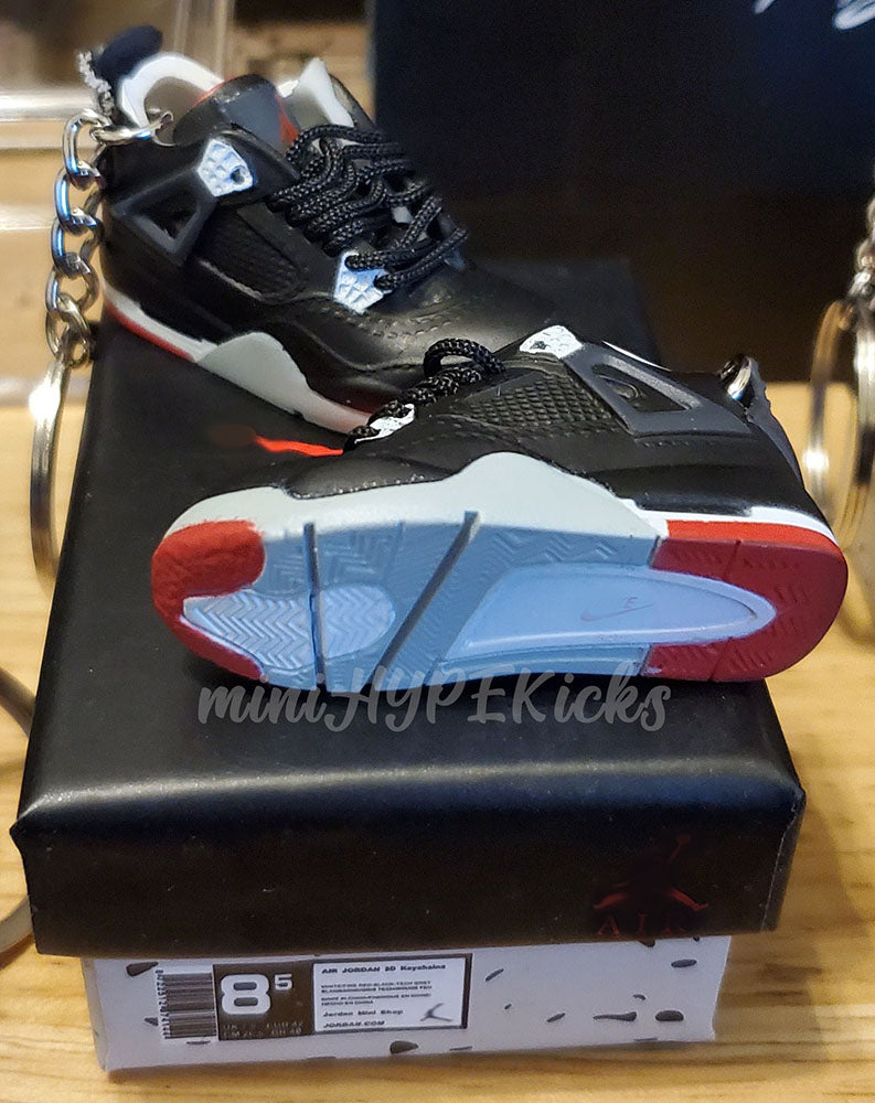 Mini 3D AJ4 Black Cement Sneaker Keychain
