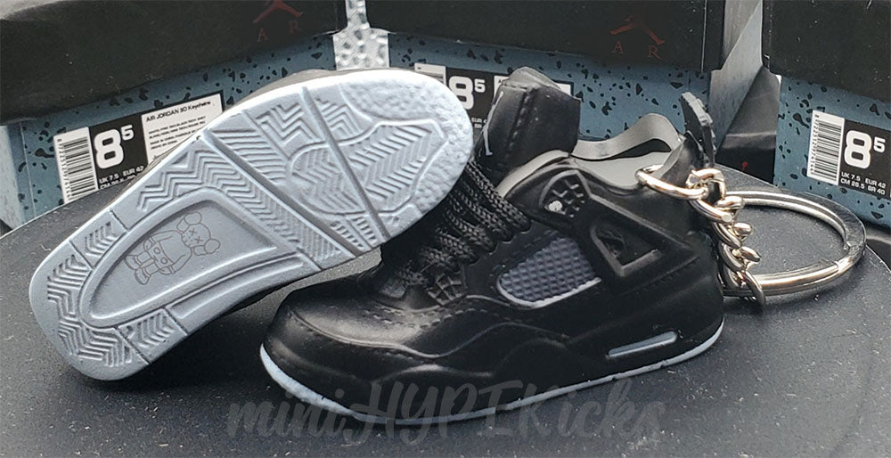 Mini 3D AJ4 Black Cat Sneaker Keychain