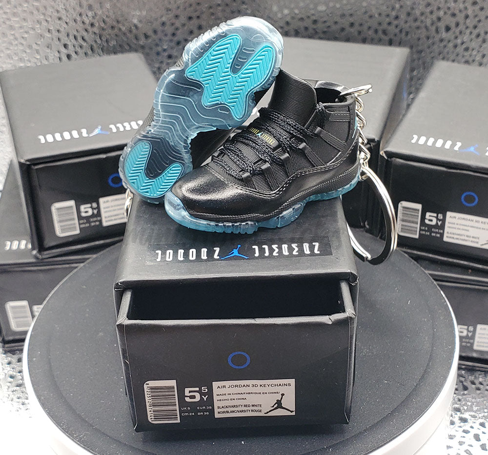 Mini 3D AJ11 Gamma Blue Sneaker Keychain